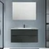Mobile bagno sospeso 100 lava cannettato 2 cassetti lavabo e specchio Rigo