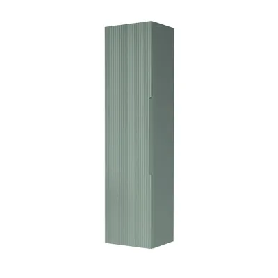 Colonna bagno sospesa 35 cm verde opaco cannettato con ripiani Rigo