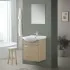 Mobile bagno sospeso 55 cm Rovere Dolomite completo di lavabo e specchio Desya