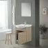Anta aperta Mobile bagno sospeso 55 cm Rovere Dolomite completo di lavabo e specchio Desya