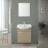 Mobile bagno sospeso 55 cm Rovere Dolomite completo di lavabo e specchio Desya