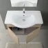 Ante aperte Mobile bagno sospeso 80 cm Rovere Dolomite completo di lavabo e specchio Desya