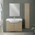 Mobile bagno sospeso 80 cm Rovere Dolomite completo di lavabo e specchio Desya