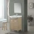 Mobile bagno a terra 55 cm Rovere Dolomite completo di lavabo e specchio Desya
