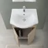 Ante aperte Mobile bagno a terra 55 cm Rovere Dolomite completo di lavabo e specchio Desya