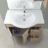 Ante aperte Mobile bagno a terra 85 cm rovere dolomite con pensile su specchio LED Desya