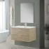 Mobile bagno sospeso 80 cm rovere dolomite con 2 cassettoni soft-close Desya