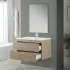 Cassetti aperti Mobile bagno sospeso 80 cm rovere dolomite con 2 cassettoni soft-close Desya