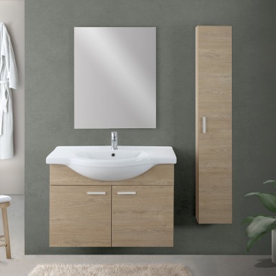 Pensile bagno sospeso 150 cm rovere dolomite con anta reversibile Desya