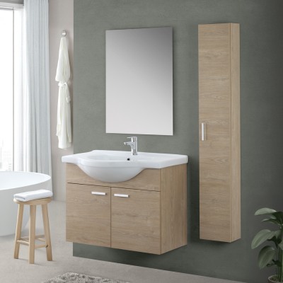 Pensile bagno sospeso 150 cm rovere dolomite con anta reversibile Desya