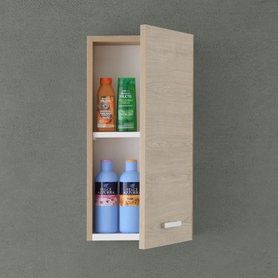 Anta aperta Pensile bagno sospeso 35 cm rovere dolomite con ripiano regolabile Desya