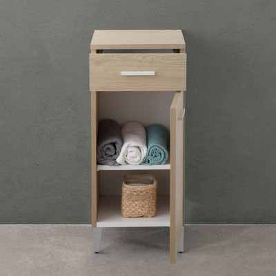 Anta aperta Base multiuso 35x34 cm rovere dolomite con anta reversibile e cassetto Desya