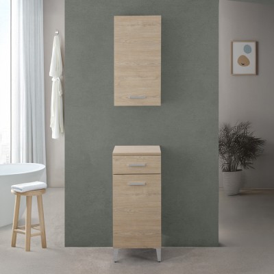 Base multiuso 35x34 cm rovere dolomite con anta reversibile e cassetto Desya