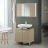 Specchio contenitore 91x61 cm rovere dolomite con pensili laterali e LED Desya