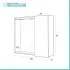 Scheda tecnica Specchio contenitore LED 91x61 cm rovere dolomite con pensili laterali Desya