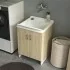 Mobile lavatoio 60x50 cm olmo in kit di montaggio con vasca e asse Ikaro