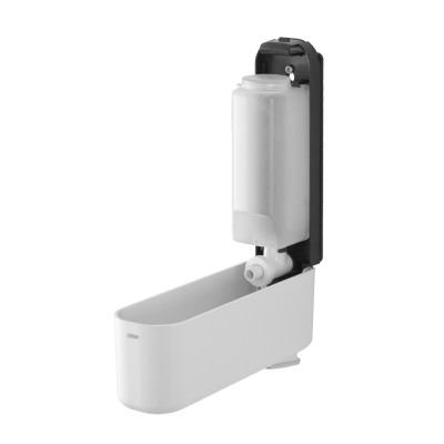Erogatore sapone liquido a muro bianco da 350 ml con fissaggi inclusi