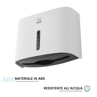 Caratteristiche Distributore di salviette max 200 pz per carta piegata a Z in ABS bianco