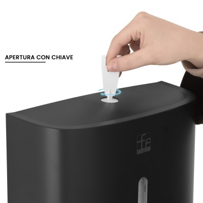 Chiavetta Distributore di salviette max 200 pz per carta piegata a Z in ABS nero