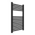 Termoarredo design nero opaco L 50x77 interasse 45 cm completo di valvole