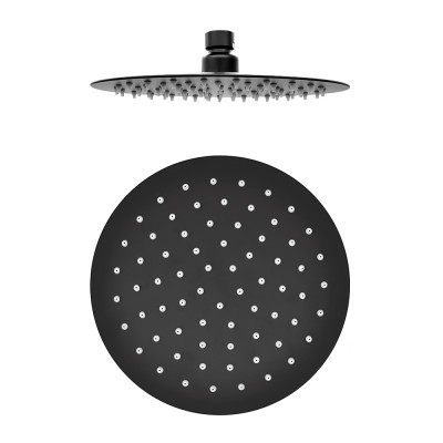 Kit doccia con miscelatore Erika nero opaco braccio e soffione 30 cm