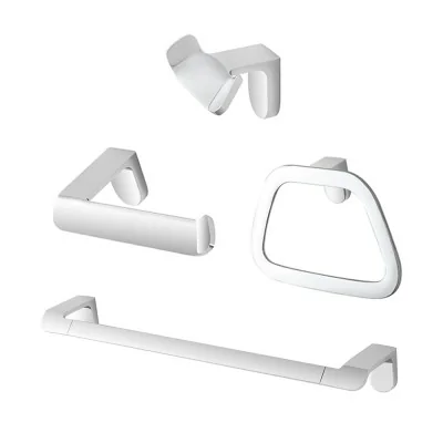 Set accessori bagno da muro 4 pezzi in acciaio cromo Fusion