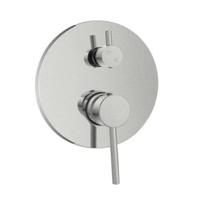 Miscelatore doccia a incasso in acciaio inox color nichel spazzolato con deviatore York