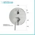 scheda tecnica miscelatore doccia a incasso in acciaio inox color nichel spazzolato con deviatore York