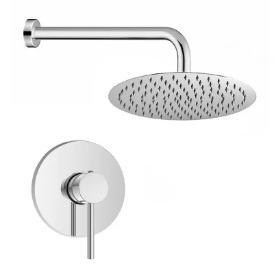 Kit doccia con miscelatore York con braccio 30 e soffione 20 cromo