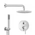 Kit doccia completo con miscelatore York con braccio 35 e soffione 20 inox cromo
