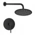 Set doccia York nero opaco con miscelatore, braccio 35,5 cm e soffione 18cm