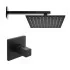 Kit doccia Lotus con miscelatore, braccio 30 e soffione quadrato 20 in nero opaco