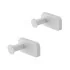 Set 2 appendini portasciugamani in acciaio inox bianco con doppio fissaggio