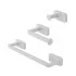 Set 3pz con appendino, porta rotolo e porta salviette a muro in acciaio bianco Cubik