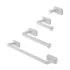 Set 4pz con appendino, porta rotolo e 2 porta salviette a muro in acciaio bianco Cubik