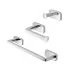 Set 3pz con appendino, porta rotolo e porta salviette a muro in acciaio cromo Cubik