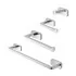 Set 4pz con appendino, porta rotolo e 2 porta salviette a muro in acciaio cromo Cubik