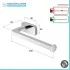 misure Set 4pz con appendino, porta rotolo e 2 porta salviette a muro in acciaio cromo Cubik