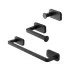 Set 3pz con appendino, porta rotolo e porta salviette a muro in acciaio nero Cubik
