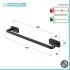 portasciugamani nero Set 4pz con appendino, porta rotolo e 2 porta salviette a muro in acciaio nero Cubik