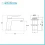 Set miscelatori lavabo bidet e doccia esterno cromo lucido Kubo