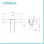 Set miscelatori lavabo bidet e doccia esterno cromo lucido Kubo