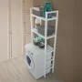 Scaffale sopra lavatrice in plastica bianco con 2 ripiani in kit di montaggio