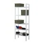 Scaffale multiuso in plastica bianco effetto legno con 5 ripiani e in kit da montaggio