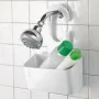 foto Portaoggetti doccia bianco in PVC gancio e fori di scolo per l'acqua