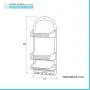scheda tecnica Portasapone per doccia grigio con 3 ripiani e 6 ganci lato inferiore