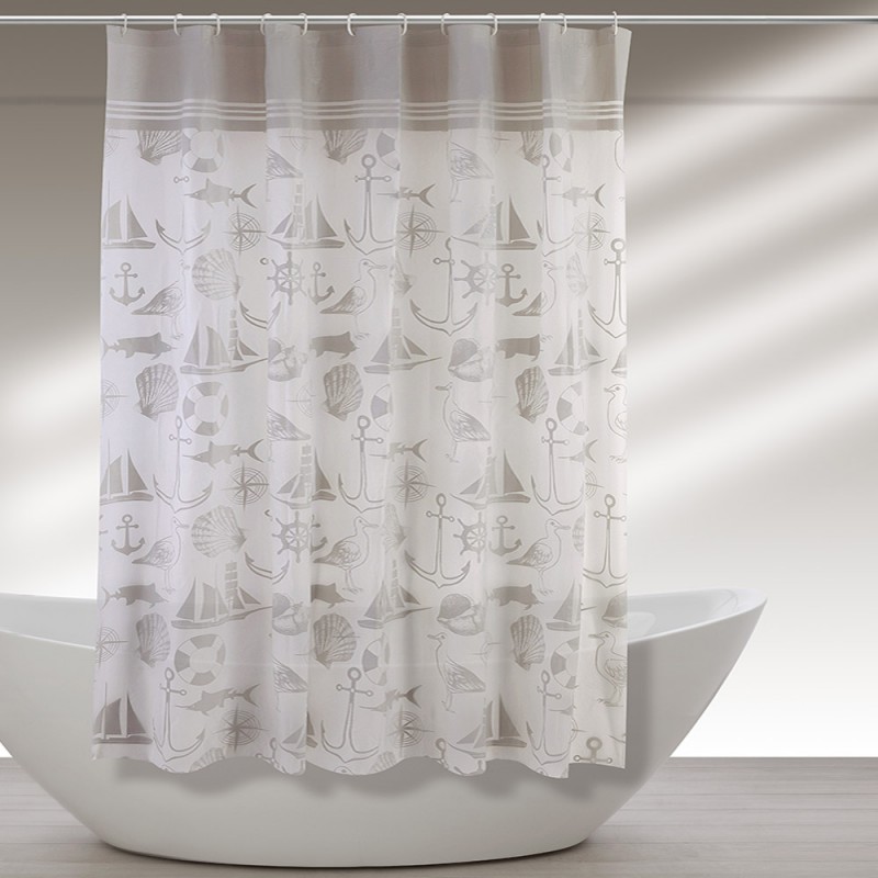 Tenda Doccia Tinta Unita Beige In Vinile 120 X 200h Cm Con Ganci Tenda Doccia Tinta Unita Beige In Vinile 120 X 200h Cm Con Ganci