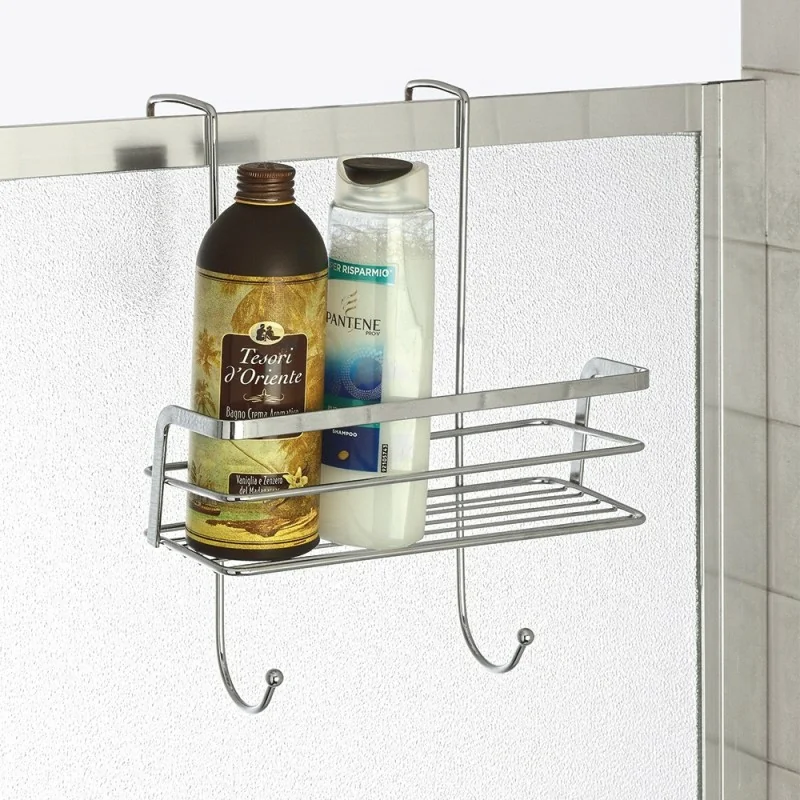 Organizer Doccia DAOYA Con Cestello E 6 Ganci – Mensola A Sospensione Per Tubo Doccia, Con Ventose, Per Shampoo, Sapone, Rasoi, Colore Argento