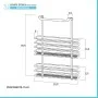 scheda Mensola doccia rettangolare grigio silver per anta o box doccia