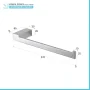 Scheda tecnica Set accessori bagno da muro 4 pezzi in alluminio grigio Sky